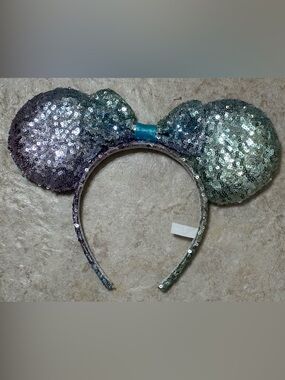 Disney Sequin Mouse Ear Headband in Teal and Silver